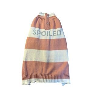 Vibant Life Cat Dog Pet Clothes Spoiled Pink White Warm Sweater Size Medium